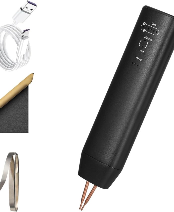 Mulcort Poste à souder par points, soudeuse par points à batterie manuelle avec modes automatiques et manuels, 11 vitesses réglables, mini soudeuse par points pour souder des batteries