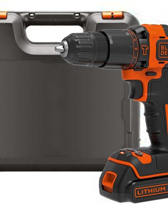 BLACK+DECKER BDCHD18K-QW Perceuse à percussion sans fil – 2 vitesses – Chargeur inclus – Livrée en coffret, 18V, Coffret, 1 batterie