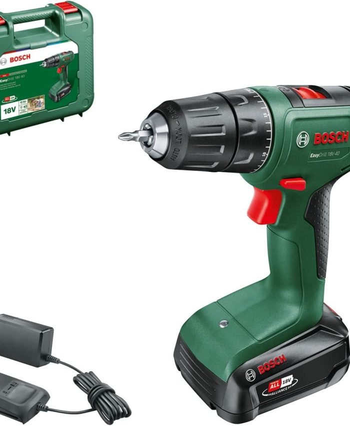 Bosch Home and Garden Perceuse-Visseuse sans fil EasyDrill 18V-40 (1 Batterie 2,0 Ah, Système 18 V, dans Coffret de Transport)