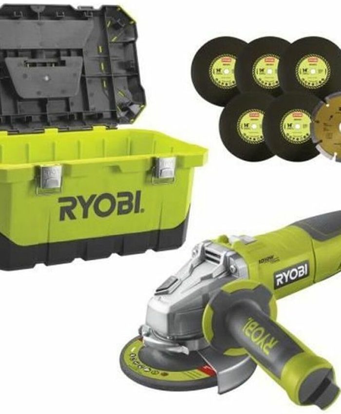 Meuleuse d&rsquo;angle RYOBI – 1010W – 125mm – 1 coffret de rangement – RAG1010-125TA6