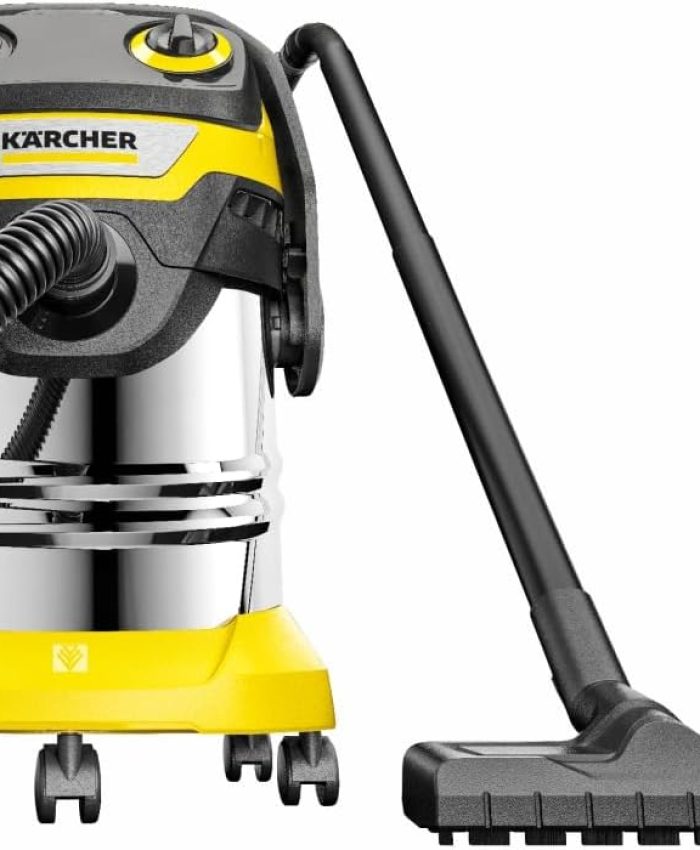 Kärcher Aspirateur sec et humide WD 5 S V-25/5/22, filtre plissé plat, cartouche filtrante amovible, nettoyage automatique du filtre, 1100 W, réservoir en acier inoxydable 25 l, tuyau de 2,2 m