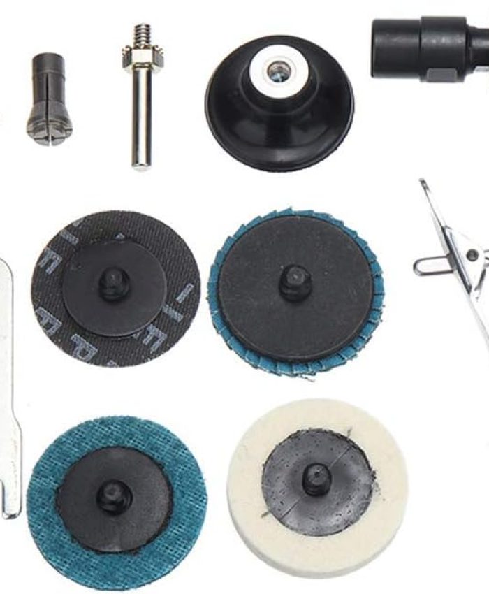 Meuleuse à air comprimé,meuleuse d&rsquo;angle Courbure à 90 ° – Entrée d&rsquo;air 1/4&Prime; – Avec disque de ponçage de 2&Prime; – Ponceuse pneumatique avec mandrin de serrage réglable – Qualité industrielle