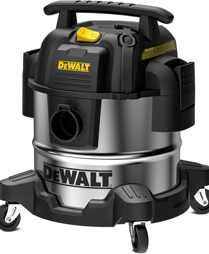 DeWalt Aspirateur Eau et Poussière,Acier Inoxydable Industriel Aspirateur,1050 W, 20L, DXV20S, Argent