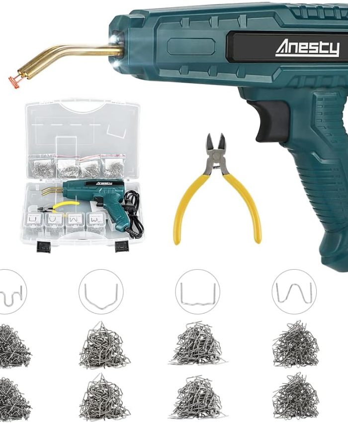 Machine de Soudage Plastique, Kit Reparation Plastique Machine de réparation de Soudure, Pistolet a Agrafe Chaude avec 800 Pièces Agrafes pour Réparer un Auto/Moto Pare-chocs ou Objets en Plastique