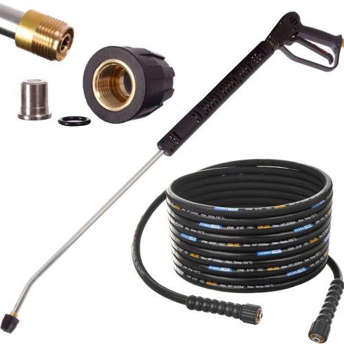 EAU CHAUDE Pistolet 10m Tuyau 250bar DN8 Lance Buse pour à Nettoyeur Haute Pression Karcher HD HDS