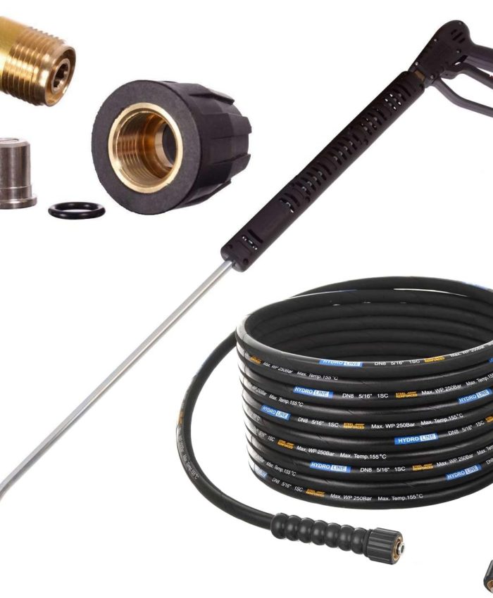 EAU CHAUDE Pistolet 10m Tuyau 250bar DN8 Lance Buse pour à Nettoyeur Haute Pression Karcher HD HDS