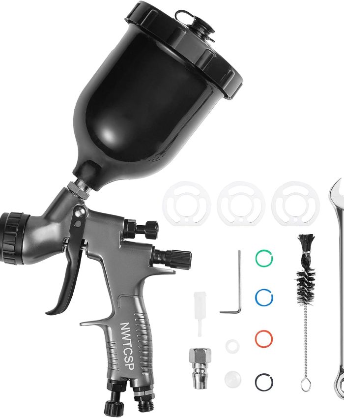 Pistolet a Peinture Professionnel pneumatique hvlp Automobile Tasse Haute efficacité pour Une Finition fineConcept optimisé buse 1,3 mm Embout 600 ML