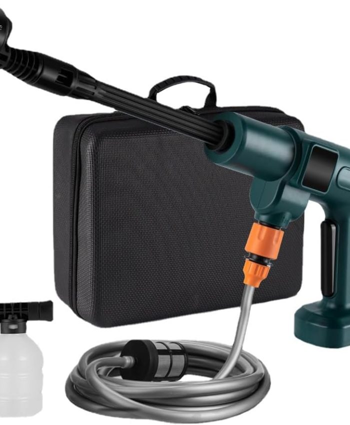 Nettoyeur Haute Pression sans Fil, Pistolet de Nettoyage Haute Pression Portable sans Brosse Compatible avec Makita 18V Batterie, 2 Modes avec Tuyau de 5m, Buse 6 en 1, Filtre, Pichet à Mousse