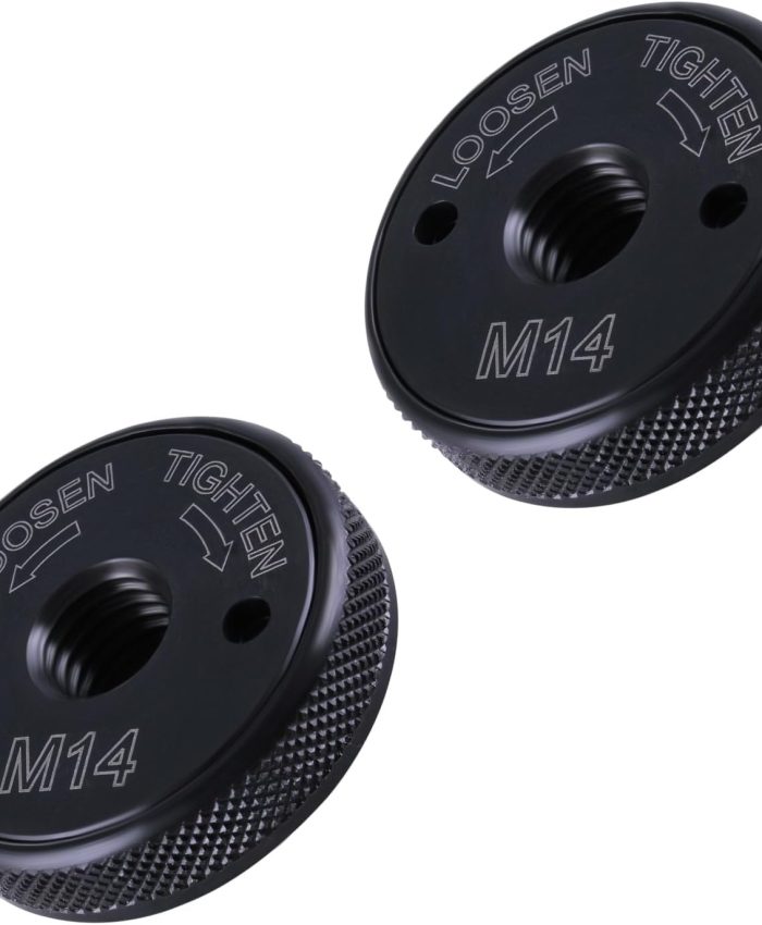 SUKITMISO M14 Rainure à dégagement rapide pour meuleuse dangle (jeu de 2) pour toutes les marques courantes Écrous à dégagement rapide noirs en acier au carbone