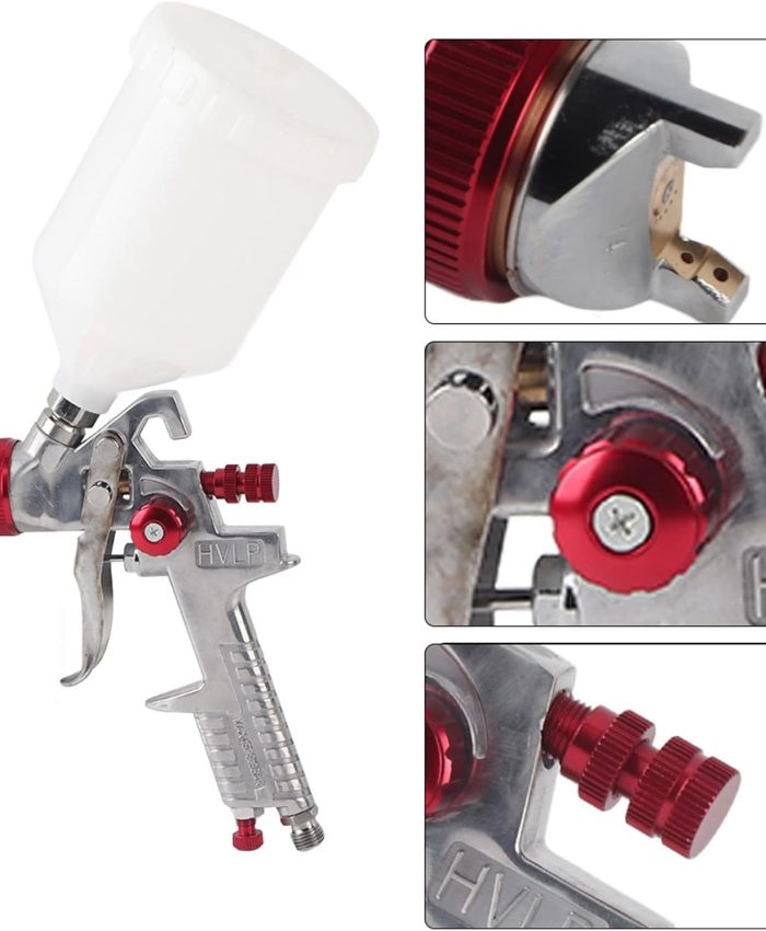 H-827W Pistolet pneumatique 1,4mm Buse 600 ML Type de gravité pour Peinture Automobile, Pistolet à Peinture, Laque