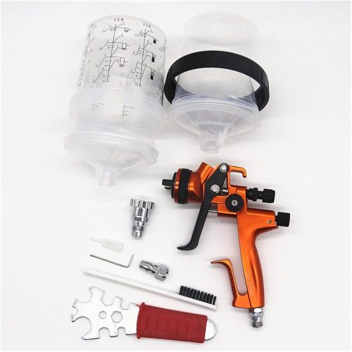 Pistolet a Peinture pneumatique Pistolet de Peinture de Voiture 600cc Gravity Pistolet de pulvérisateur HVLP avec Adaptateur PPS Pistolet à air comprimé avec réservoir de Lavage Rapide sans Lavage