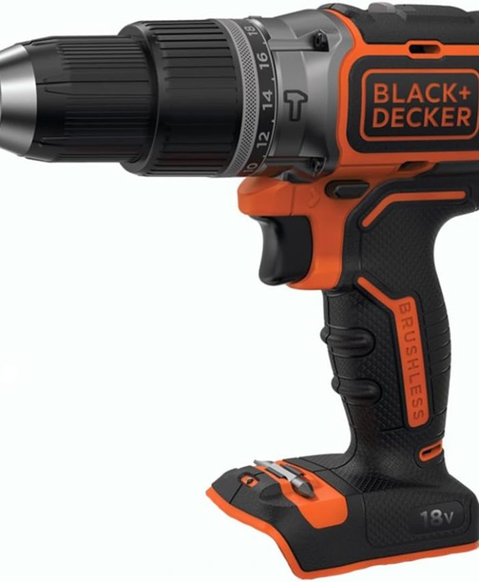 BLACK+DECKER BL188N-XJ Perceuse à Percussion sans fil – Brushless, Sans batterie, 18V, Noir/Orange