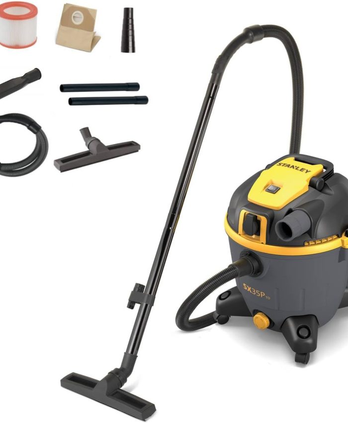 Stanley Aspirateur Solides et Liquides SXVC35PTDE avec Prise Outils Électroportatifs (1600 W, 35 l)
