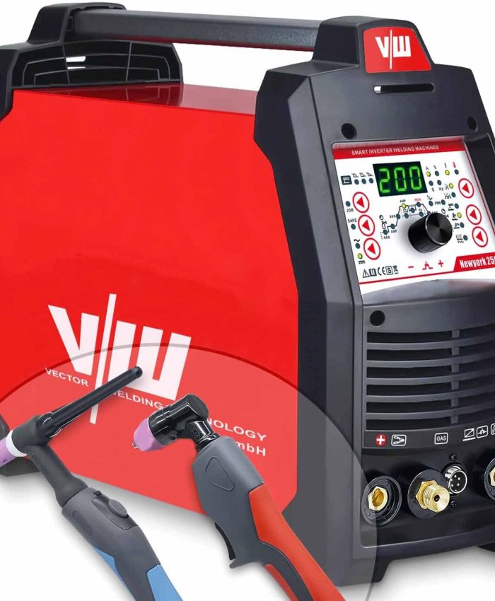 Soudeuse Tig AC DC avec 200a & fonction de soudage à l&rsquo;électrode 170a & découpeuse plasma 50a | Machine à souder en aluminium – fonction impulsion – pré- et post-écoulement de gaz de Vector Weld