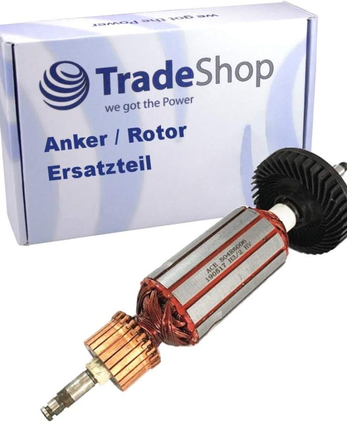 Rotor d&rsquo;ancrage de rechange pour meuleuse d&rsquo;angle Makita série 9565 (C, CV, PVC, PC, CR, CRV, CVR, PCV – remplace 515228-2 pour le remplacement/avec ventilateur