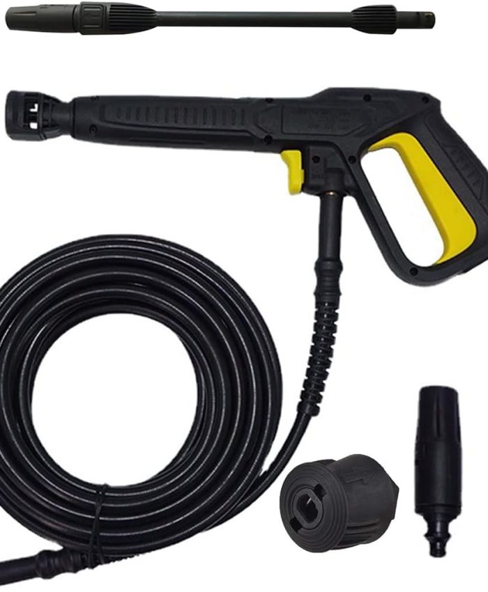 AIM Tools Pistolet de Déclenchement à Connexion Rapide Compatible avec Karcher Nettoyeur Haute Pression avec Baguette Lance Buse, Adaptateurs de Connexion Rapide et 5m Tuyau avec Raccords Rapides