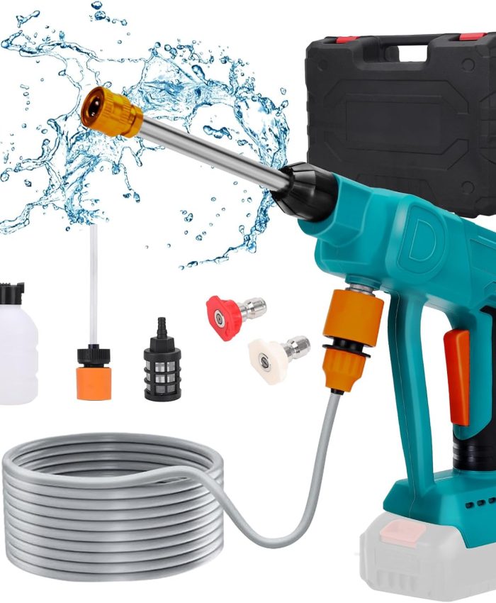 Nettoyeur Haute Pression sur Batterie Compatible avec Makita 18 V, Laveuse électrique sans Fil Machine à Laver Haute, Pistolet de Nettoyage Portable avec 5m Tuyau