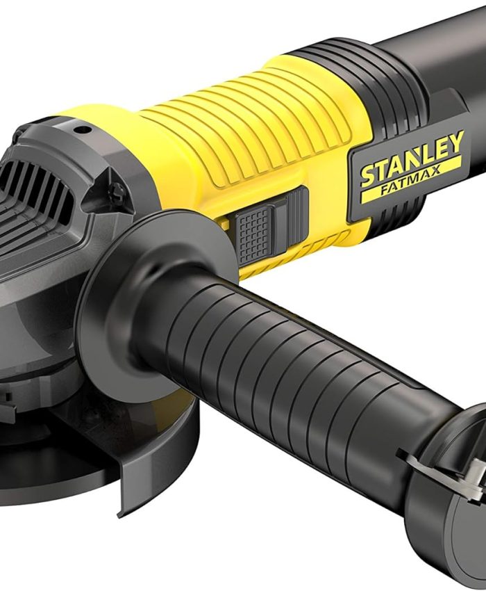 Stanley FATMAX Meuleuse d&rsquo;Angle Filaire 850W 125 mm 12000 trs/min Démarrage Progressif Câble 4m Carter Ouvert et Carter Fermé Sans Malette de Transport Gamme FATMAX FMEG220-QS