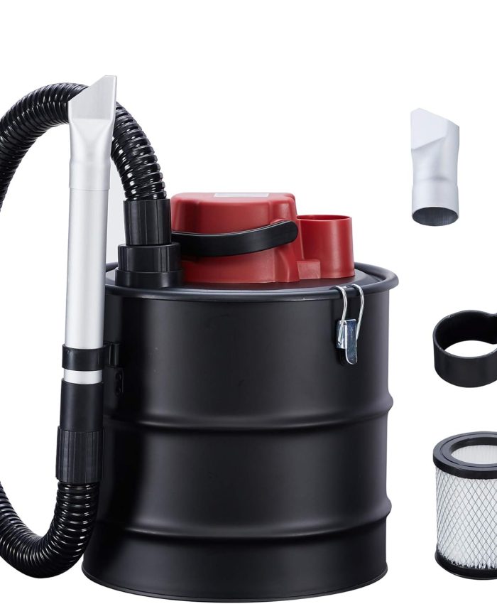 AREBOS ECO Aspirateur à Cendres 1000W | 15L | Filtre HEPA INCL. | Fonction d&rsquo;aspiration et de soufflage | Tuyau d&rsquo;aspiration renforcé de métal & 2 Embouts métalliques | Aspirateur pour cheminée