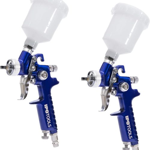 2 mini HVLP pistolet peinture 0,8 mm & 1 mm inoxydable, Pistolet a peinture, Pistolet de peinture carrosserie