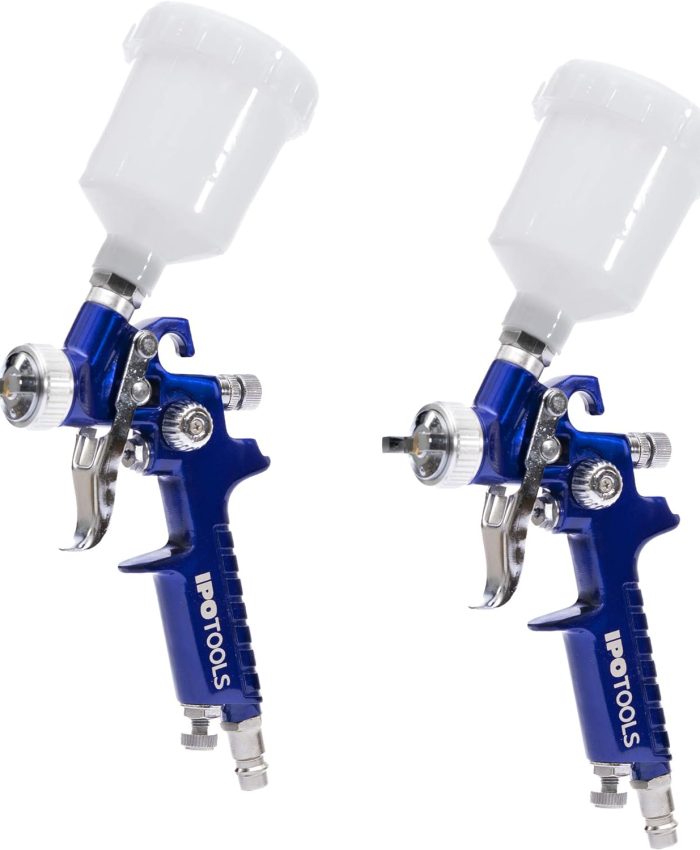 2 mini HVLP pistolet peinture 0,8 mm & 1 mm inoxydable, Pistolet a peinture, Pistolet de peinture carrosserie