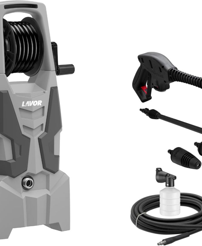 Lavor Nettoyeur Haute Pression Run Extra 145 GL avec Enrouleur, Puissance 150 Bar Max, Débit 420 l/h Max, Moteur 1900W, Gris