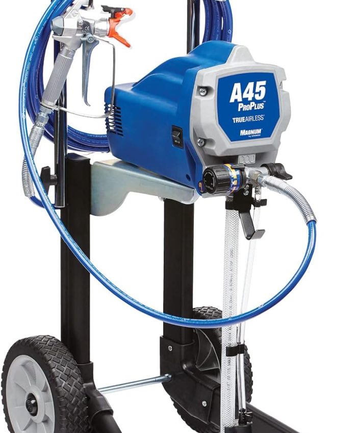 Magnum by Graco 17C245 Pistolet à Peinture airless A45 ProPLUS, unité puissante sur Roues, projets domestiques de Grande envergure (débit 1,17 l/Min, Pression Max. 207 Bars)