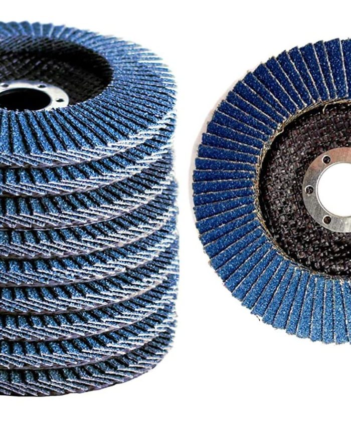 Lot de 10 disques abrasifs en zirconium 125 mm pour meuleuse d&rsquo;angle Bleu (1, P80)