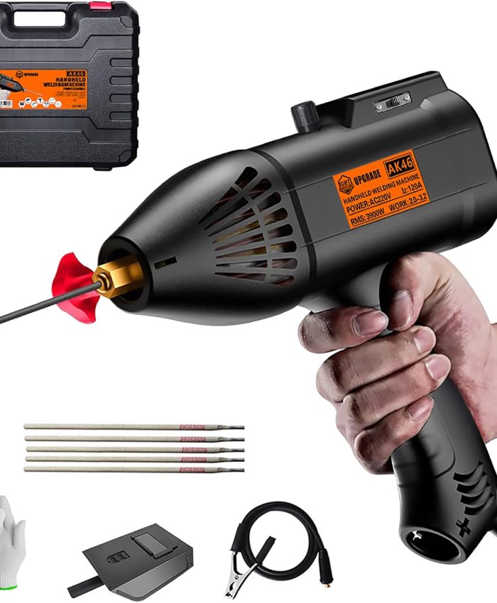 Machine à souder portative, pistolet à souder à l&rsquo;arc portable 3900 W avec affichage numérique LCD IGBT, pistolet à souder MMA avec fil de terre, kit de machine à souder électrique pour soudeur