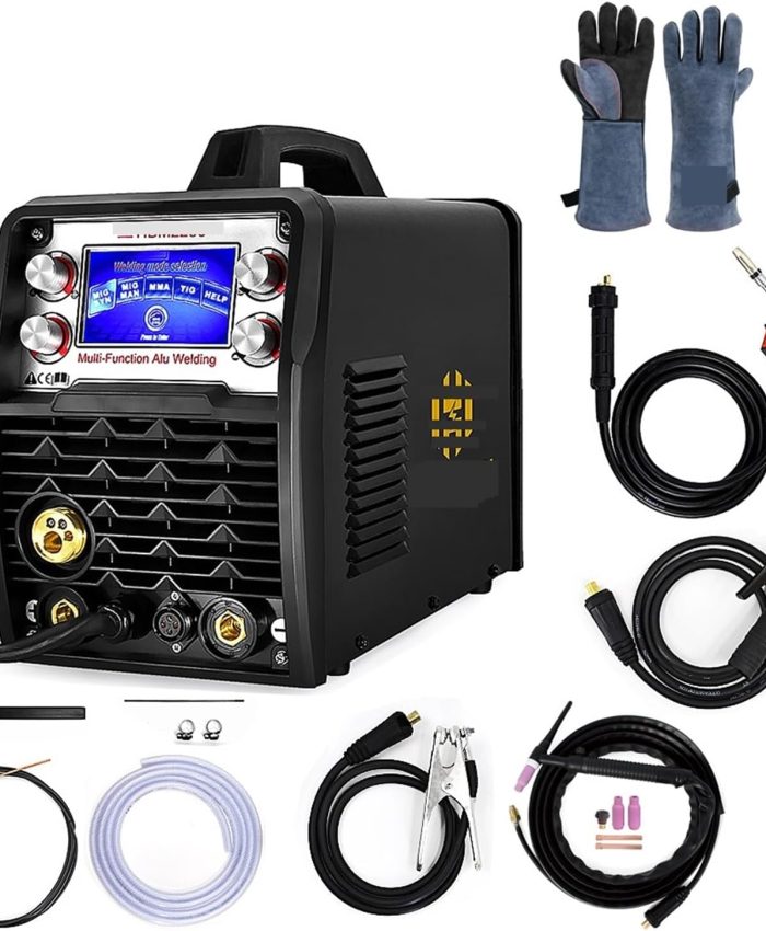 BADIKA Machine à souder MIG 200A sans gaz MIG Aluminium Arc MMA Tig 5 en 1 HBM2280 Machine à souder Semi-Automatique(with Tig Torch Glove)