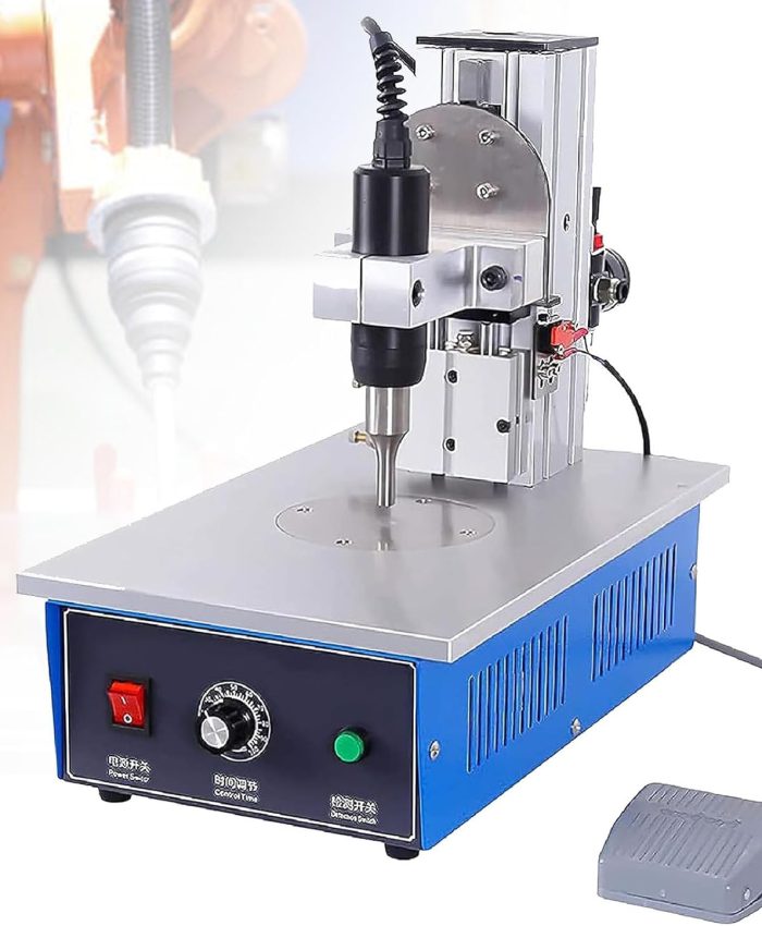 SGKOMN Machine à souder portative, soudeuse par Points ultrasonique portative en Plastique, Machine à souder par Points en Nylon de 9mm avec pédale électronique