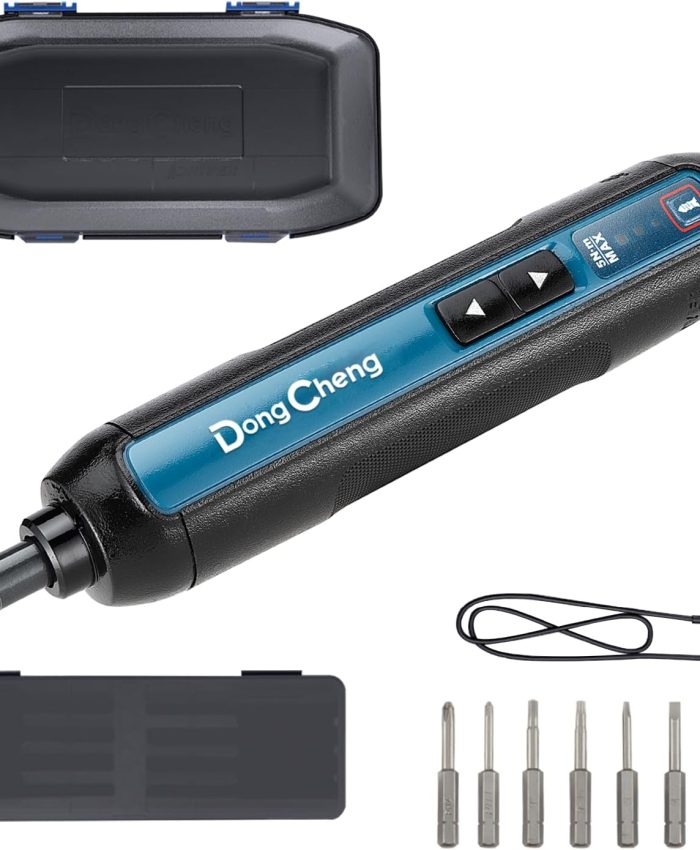 Dongcheng Mini visseuse sans fil, 4V visseuse sans fil petite, 2000mAh Li-Ion tournevis électrique, 5Nm, 8-pièces d’embouts en acier S2, idéal pour les petits projets de bricolage et de réparation.