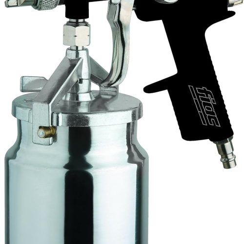 FIAC Pistolet à pulvérisation pour Peinture modèle 1865, aérographe Semi-Professionnel avec réservoir de Peinture 1L, buse en INOX, Pression Max 3 Bar