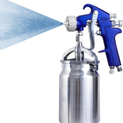 Pindex Pistolet à Peinture Haute Pression Pistolet à Pulvérisation d&rsquo;air Pistolet a Peinture Pneumatique à Alimentation par Gravité HVLP 1000ml Gobelet en Aluminium 3 Taille Buses