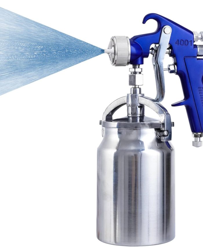 Pindex Pistolet à Peinture Haute Pression Pistolet à Pulvérisation d&rsquo;air Pistolet a Peinture Pneumatique à Alimentation par Gravité HVLP 1000ml Gobelet en Aluminium 3 Taille Buses