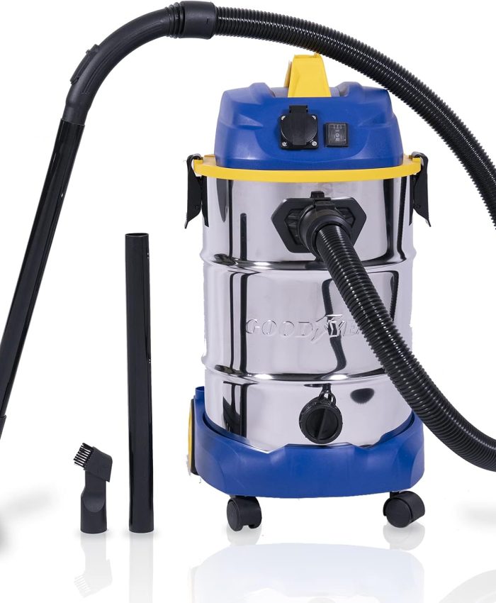 Goodyear – Aspirateur Eau et Poussière 1600W 30L Fonction souffleur 230V GY16V Filtre HEPA Prise électrique
