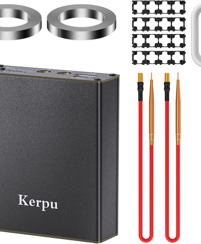 soudeuse par points de batterie,Kerpu taille de poche pour machine à souder par points avec 11 vitesses réglables, batterie rechargeable 50000mAh,feuille de nickel 2x2M