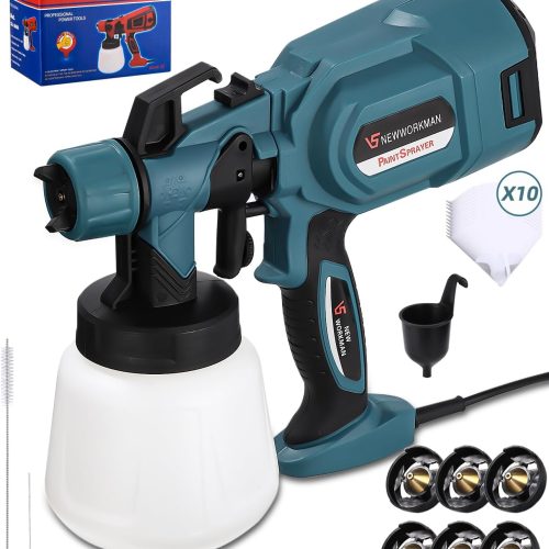 Jutyum 850W HVLP Pistolet a Peinture, 3 Modes de Pulvérisation, Pulvérisateurs de Peinture pour Peinture Murale Interieur, Pistolet à Peinture Électrique avec 6 Buses/10 Filterpapier/900ML Récipient