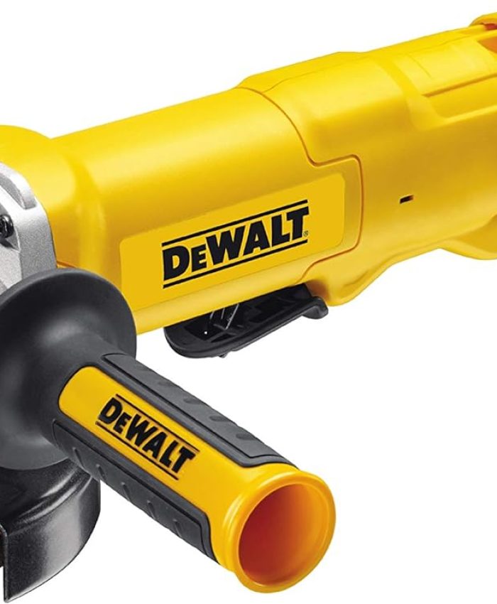 DEWALT – Meuleuse Ø 125 mm -1400W – interrupteur palette filaire – vitesse à vide 11500 tr/min – coffret – carter de protection sans outil – poignée latérale anti- vibrations et multi- positions -flasque intérieur/extérieur clé de service – DWE4233- QS