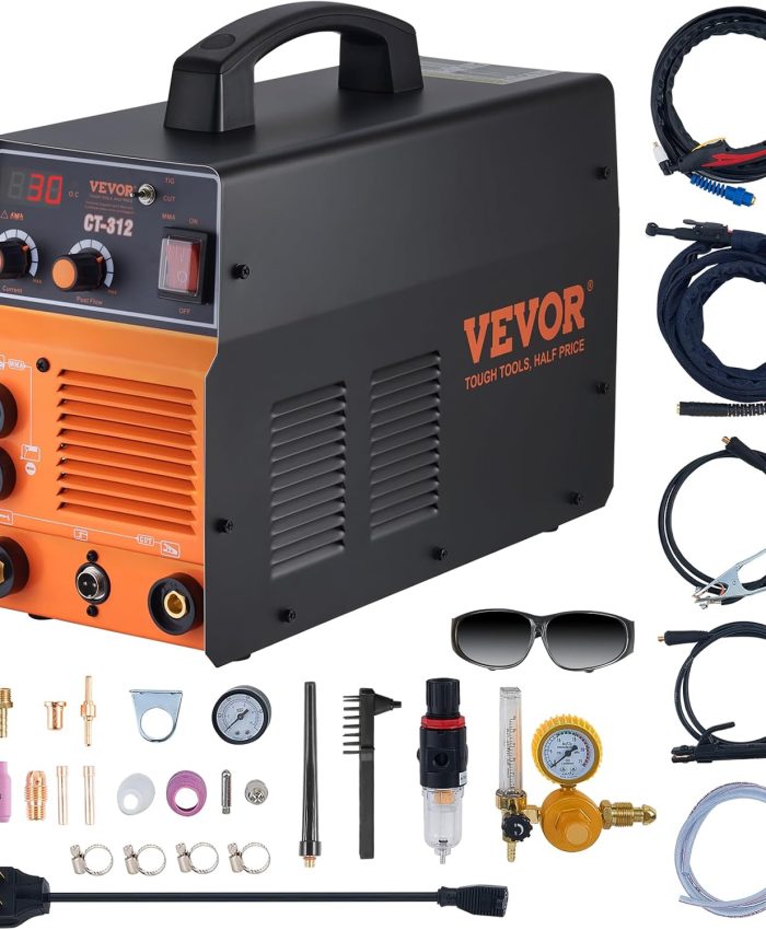 VEVOR Machine à découper plasma à souder 3en1, machine de découpe plasma combinée CT-312 TIG/MMA, découpeur au plasma 30 A, soudeuse TIG 120 A, soudeuse à bâton 120 A. protection contre la surchauffe