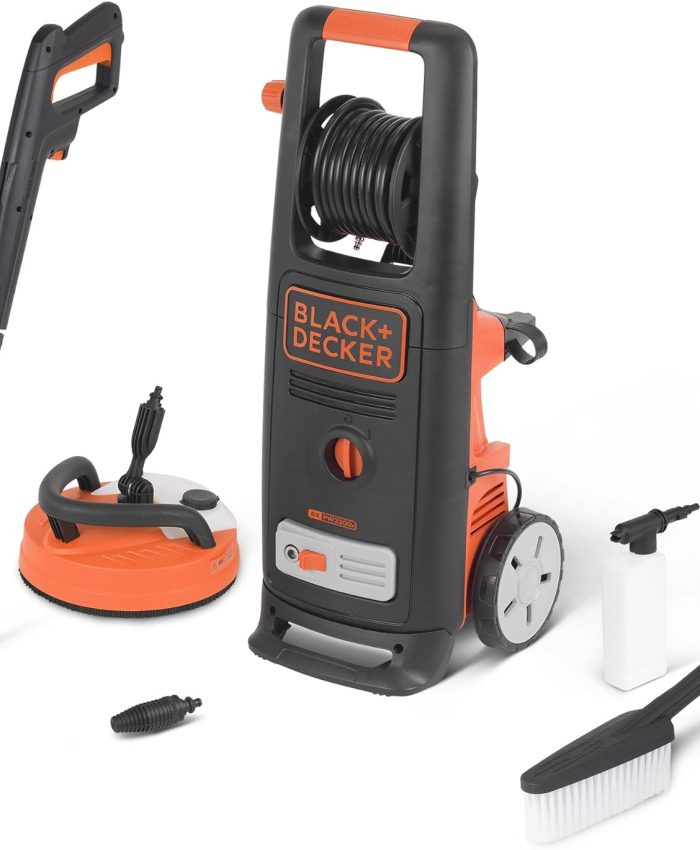 Black+Decker BXPW2200PE Nettoyeur Haute Pression avec Patio Cleaner Deluxe et Brosse Fixe (2200 W, 150 bar, 440 l/h)