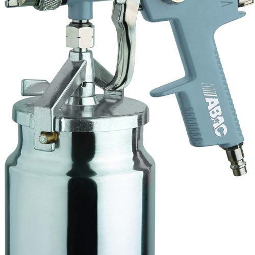 ABAC Pistolet à Peinture G-551A, Aérographe avec Réservoir de Peinture de 1 Litre, Buse en Acier Inoxydable de 1,5 mm, Jet Rond ou Plat, Pression Max. 4 Bar