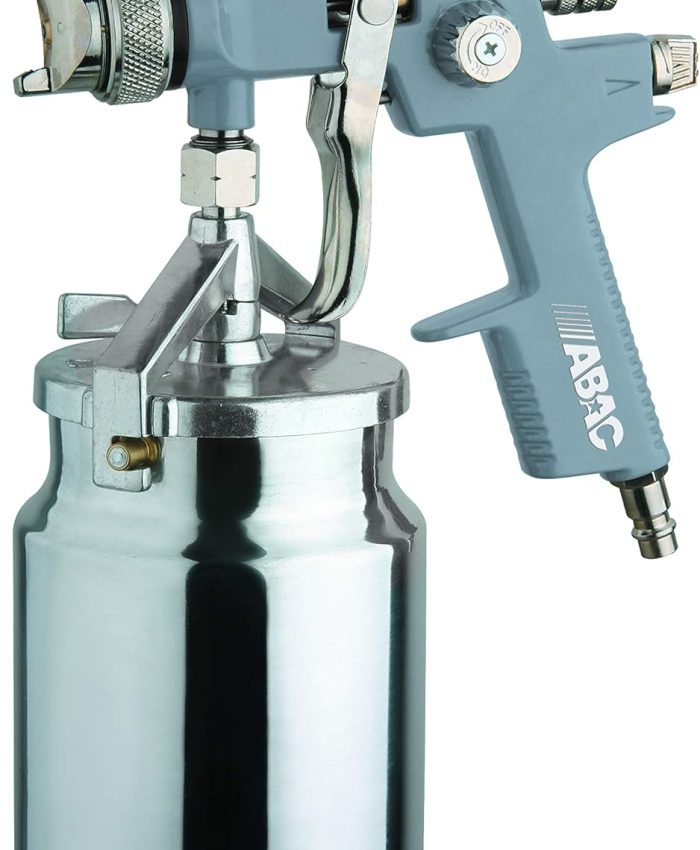 ABAC Pistolet à Peinture G-551A, Aérographe avec Réservoir de Peinture de 1 Litre, Buse en Acier Inoxydable de 1,5 mm, Jet Rond ou Plat, Pression Max. 4 Bar