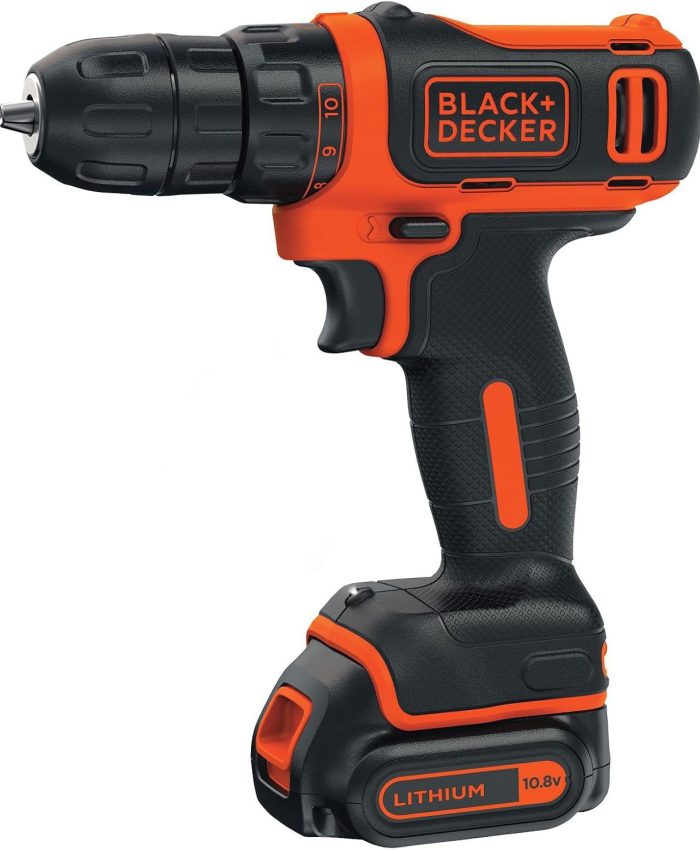 BLACK+DECKER Perceuse électrique compacte sans fil 10,8 V, 1,5 Ah Lithium-Ion, BDCDD12-GB