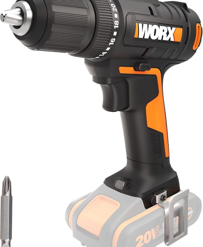 WORX – Perceuse-visseuse sans fil 20V – 40Nm ⌀13mm- WX108.9 (Livrée sans batterie ni chargeur, 1 double embout)