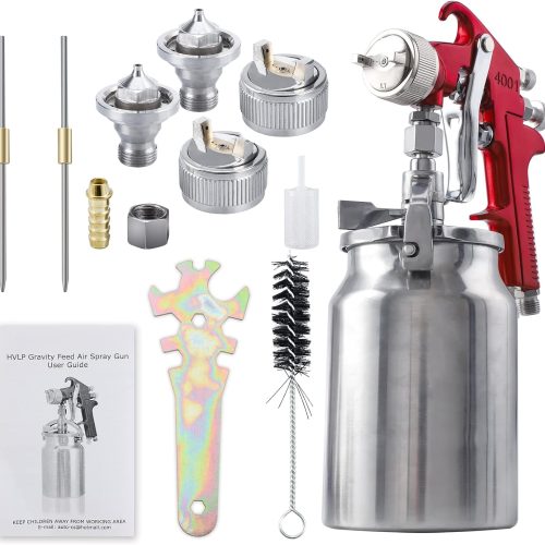 CarBole Siphon Pistolet à Peinture avec Buse de 1,3/1,8/2mm et Tasses de Peinture de 1000 CC,Pulvérisateurs pour Camions, Meubles, Clôtures et Voiture