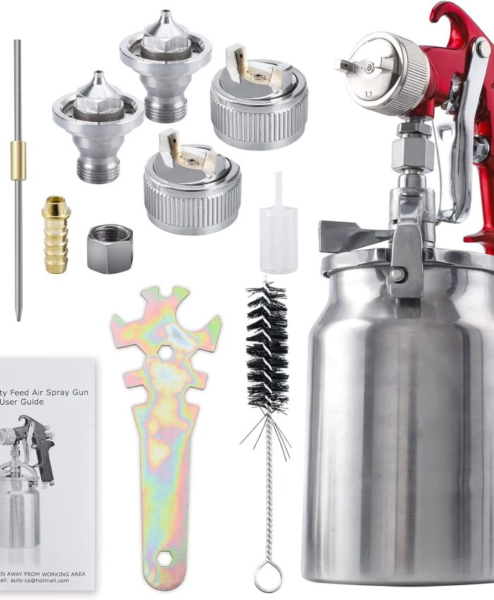 CarBole Siphon Pistolet à Peinture avec Buse de 1,3/1,8/2mm et Tasses de Peinture de 1000 CC,Pulvérisateurs pour Camions, Meubles, Clôtures et Voiture