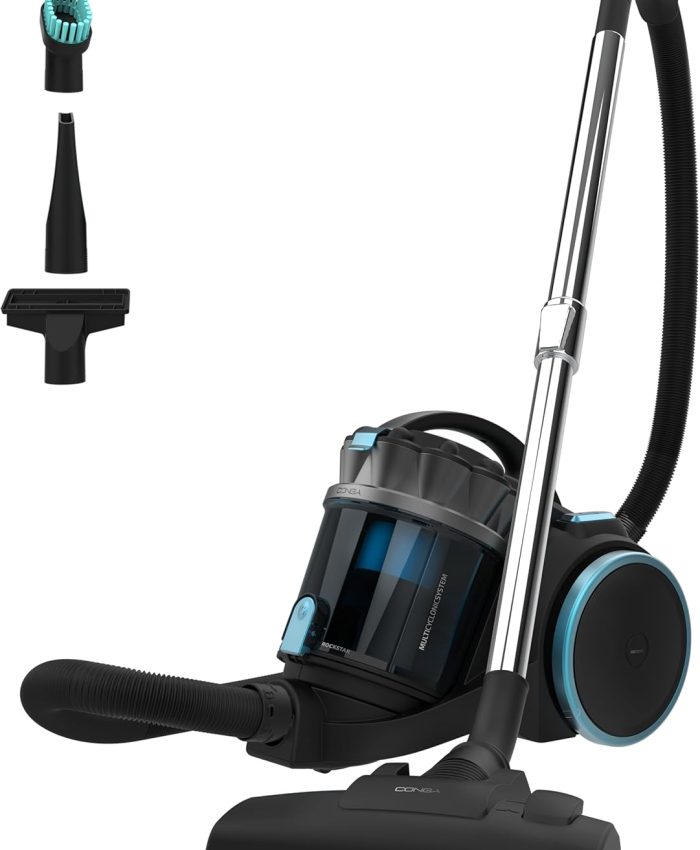 Cecotec Aspirateur sans Sac Conga Rockstar Multicyclonic XL, Aspirateur Traineau 800 W, Multicyclonique, 20 kPa, Capacité de 4 L, Filtres à Haute Efficacité, Tube en Métal, Rayon d&rsquo;action de 9m