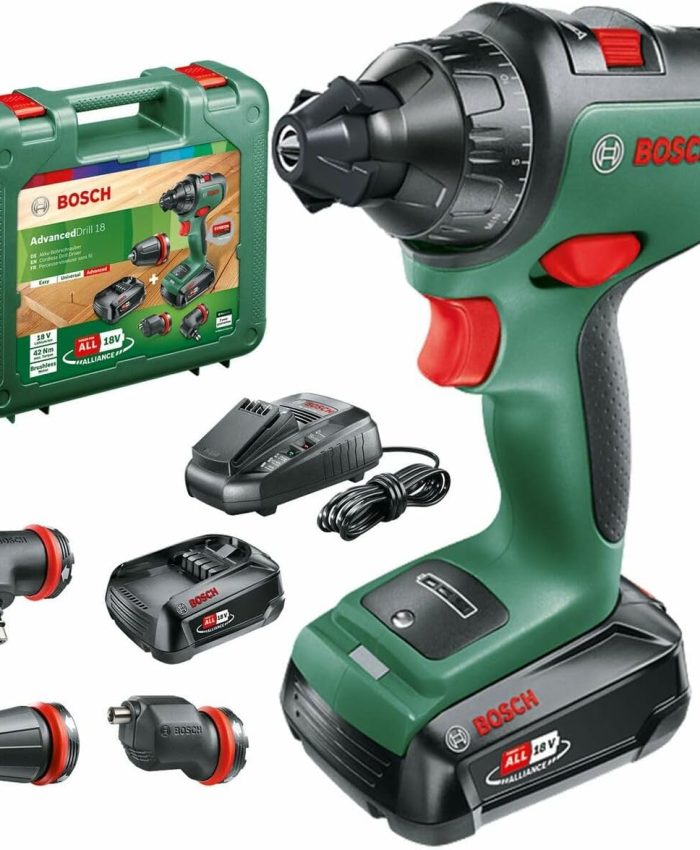 Bosch perceuse visseuse sans fils AdvancedDrill 18 (2 batteries, système 18 V, dans coffret de transport)