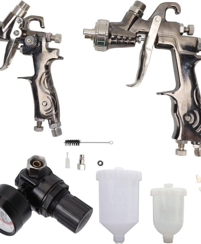 Yuecoom Ensemble de Pistolets de pulvérisation d&rsquo;air, Pistolet de pulvérisation de Peinture pneumatique, Pistolet de Peinture à air à Alimentation par gravité d&rsquo;interface G1/4 pour